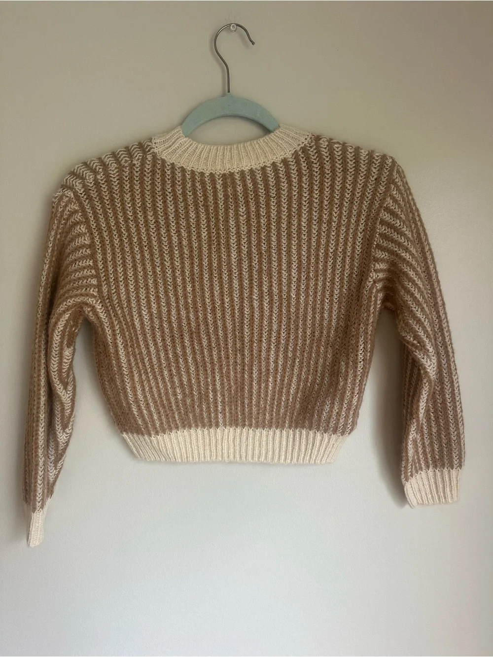 NEW Mayoral Girls Tan & Cream Stripe Long Sleeve Sweater Size 8